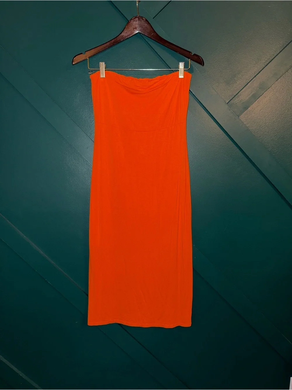See You Monday Bright Orange Maxi Skirt Strapless Convertible Bodycon Dress